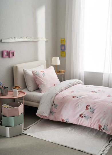 Vesta Home Kinderbettlaken Set Baumwoll Rosa Pink 170x260cm 3 Stück