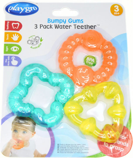 Playgro Bumpy Gums Teething Ring with Water made of Silicone for 3 m+ 3pcs