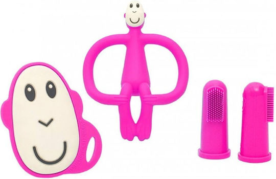 Matchstick Monkey Monkey Teething Ring from Silicone for 3 Months Plus 4 Pieces