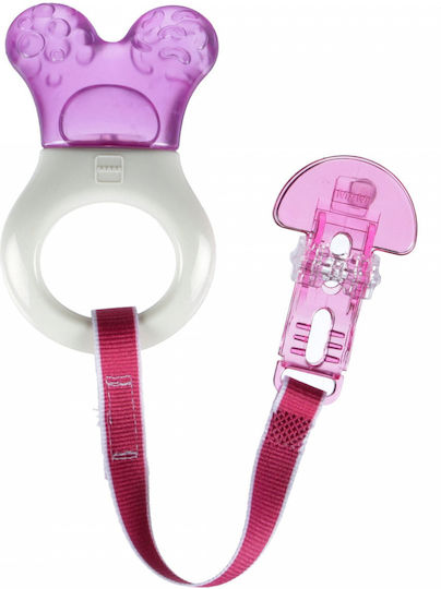 Mam Mini Cooler & Clip Teething Ring with Water made of Silicone for 2 m+ Purple