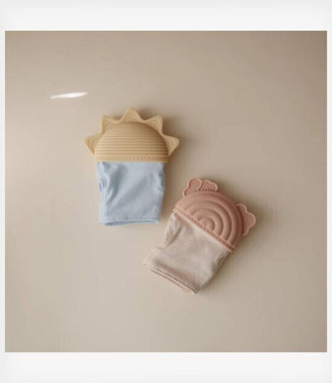 Mushie Rainbow Silicone Teething Glove for 3 m+ Rainbow