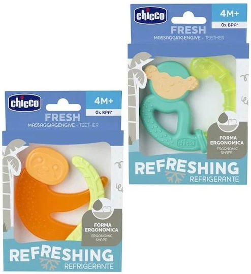 Chicco Monkey Μασητικός Κρίκος Οδοντοφυΐας με Νερό από Σιλικόνη για 4 m+ Πορτοκαλί