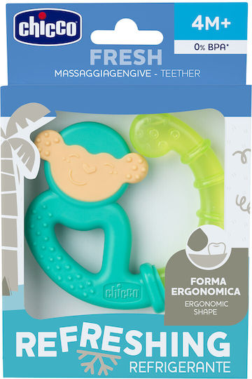 Chicco Monkey Μασητικός Κρίκος Οδοντοφυΐας με Νερό από Σιλικόνη για 4 m+ Πορτοκαλί