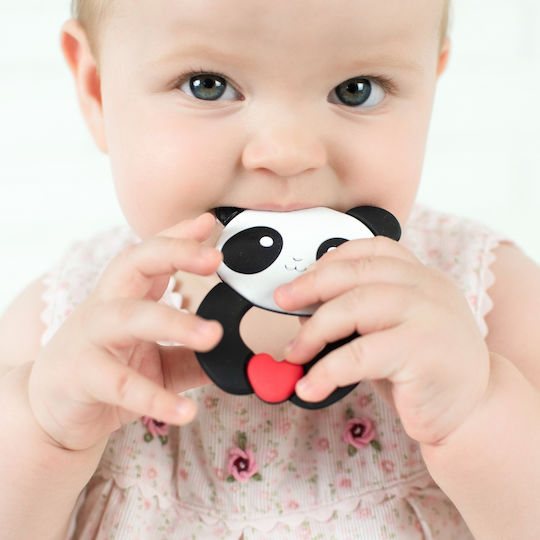 Akuku Panda Teething Rattle made of Silicone for 3 m+
