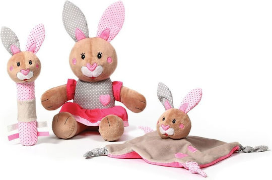 Babyono Julia The Bunny Μασητική Κουδουνίστρα Οδοντοφυΐας από Ύφασμα για 0 m+