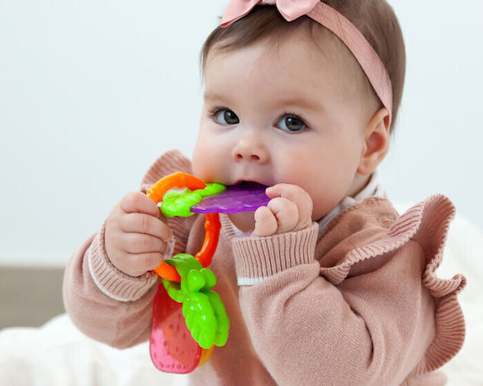 Kiokids Fruit Μασητική Κουδουνίστρα Οδοντοφυΐας από Πλαστικό για 3 m+