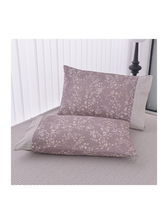 Liolios Home Σετ Σεντόνια Υπέρδιπλα 245x270εκ. Μωβ (4τμχ)