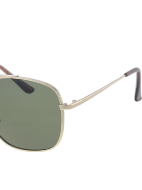 Paolo Moss Men's Sunglasses with Silver Metal Frame and Green Mirror Lens 2013013721-g15
