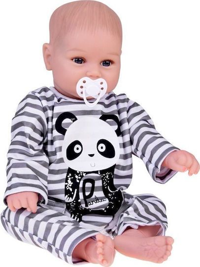 Lovely Soft Boy Doll 45cm Lifelike Dressed In Panda Overalls Za5358