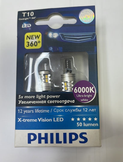 Philips Lamps Car X-treme Vision T10 Canbus LED 6000K Cold White 12V 1pcs
