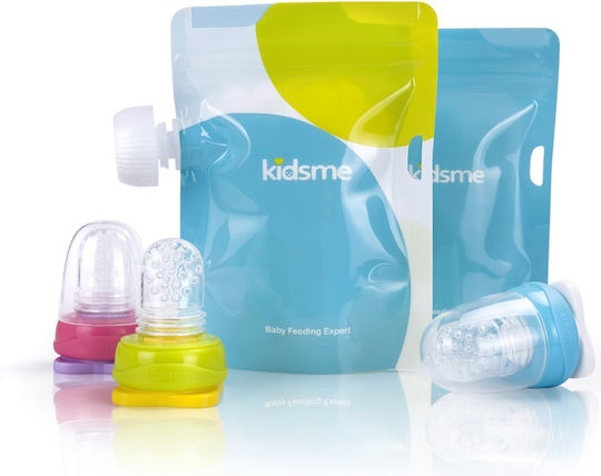 Kidsme Θήκη Τροφίμων Πολύχρωμη από Σιλικόνη για 4+ μηνών 2τμχ