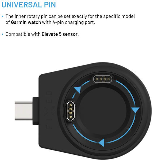 Fixed Зарядно за Powerstation Uni, Garmin Черен