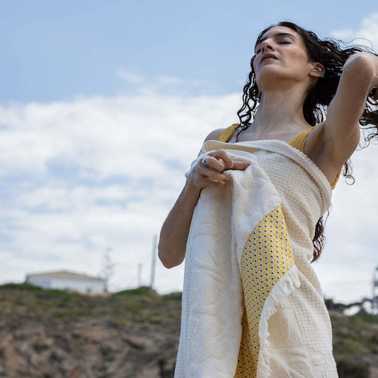 White Fabric Πετσέτα Θαλάσσης Βαμβακερή Εκρού 80x150εκ.