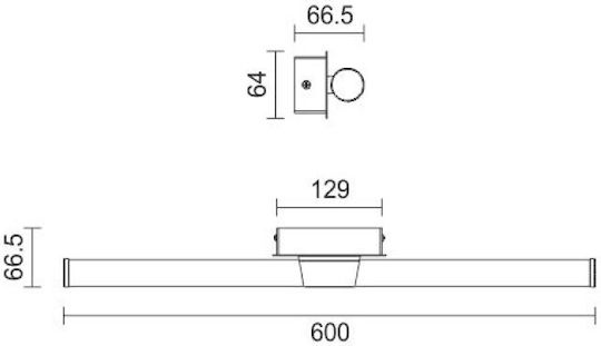 Spot Light Lamp Bathroom with Integrated LED and Natural White Light Silver