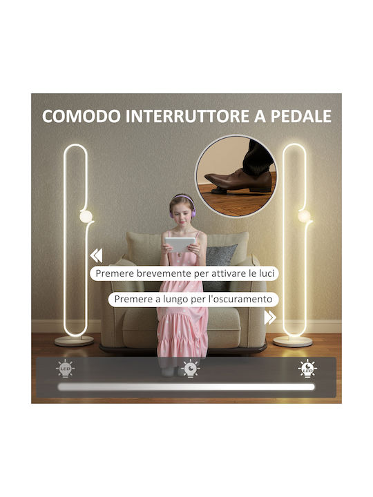 HomCom LED Φωτιστικό Δαπέδου Υ145εκ. Λευκό HomCom LED Φωτιστικό Δαπέδου Υ145εκ. Λευκό