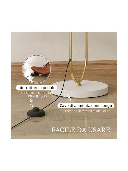 HomCom Floor Lamp H150xW40cm. with Socket for Bulb E27 Gold