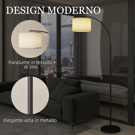 HomCom Stehleuchte mit Fassung für Lampe E27 Schwarz