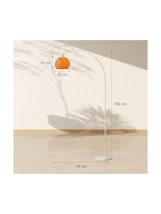 HomCom Stehleuchte H180xB90cm. mit Fassung für Lampe E27 Weiß
