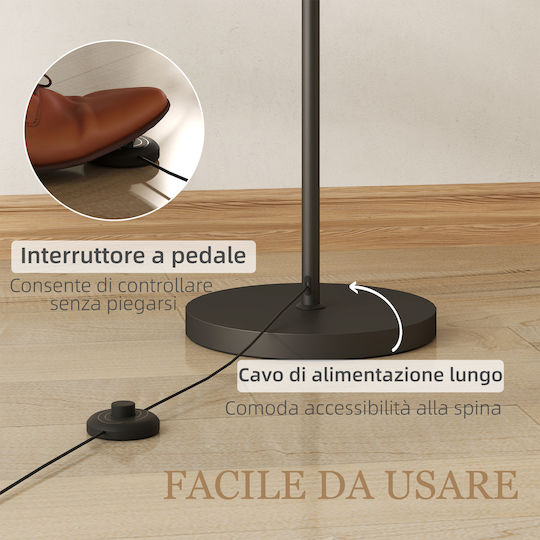 HomCom Stehleuchte mit Fassung für Lampe E27 Schwarz