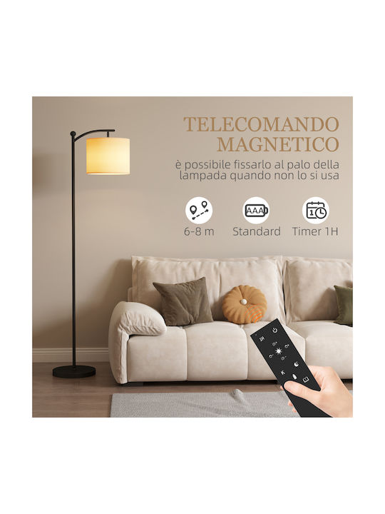 HomCom Floor Lamp with Socket for Bulb E27 Black