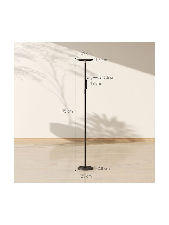 HomCom Floor Lamp H175cm. Black