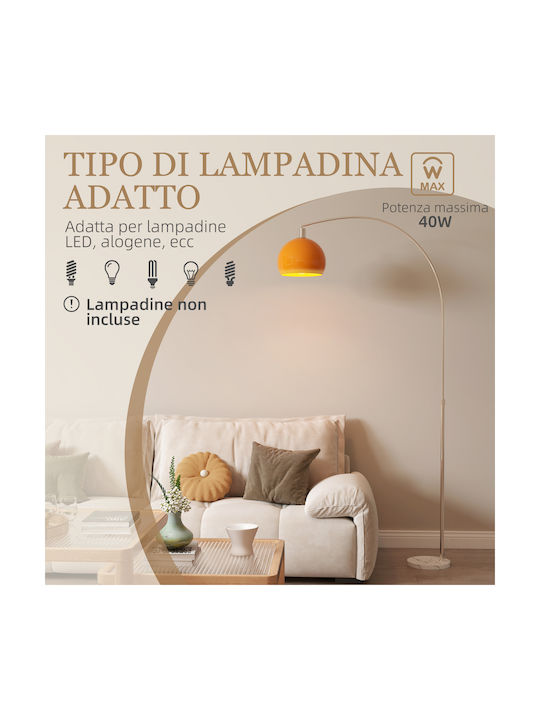 HomCom Stehleuchte H180xB90cm. mit Fassung für Lampe E27 Weiß