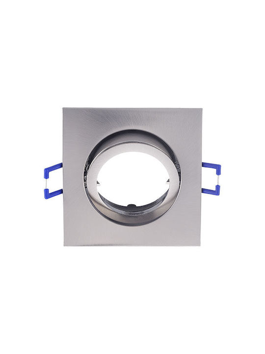 Braytron Recessed Spot Silver 8.2x8.2cm. 1pcs