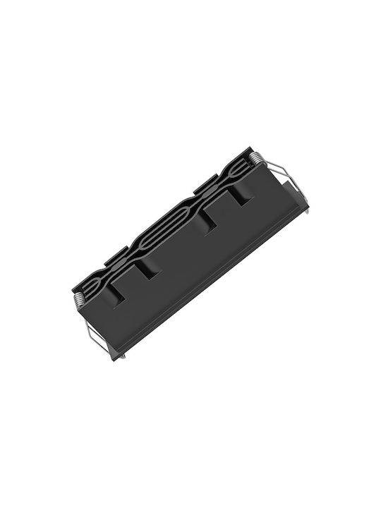 Braytron Παραλληλόγραμμο Χωνευτό Σποτ Μαύρο 16.3x4.1εκ. 1τμχ