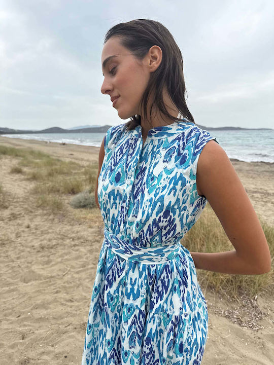 Sommer Midi Kleid Blue