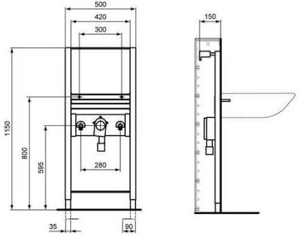 Ideal Standard Prosys R016067 Sink Support Frame