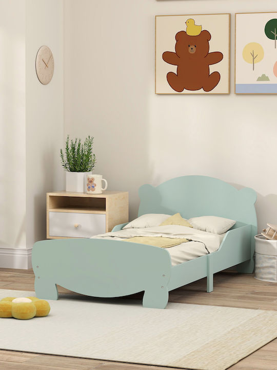 Pat pentru Copii Single Verde pentru Saltea 80x143.5cm
