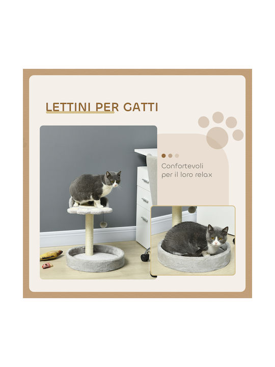 Pawhut Cat Scratching Post Poles Gray Ceiling 41x41x44cm
