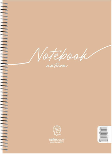 Salko Paper Spiral Notebook Ruled A4 3 Subjects Notebook Natura 1pcs
