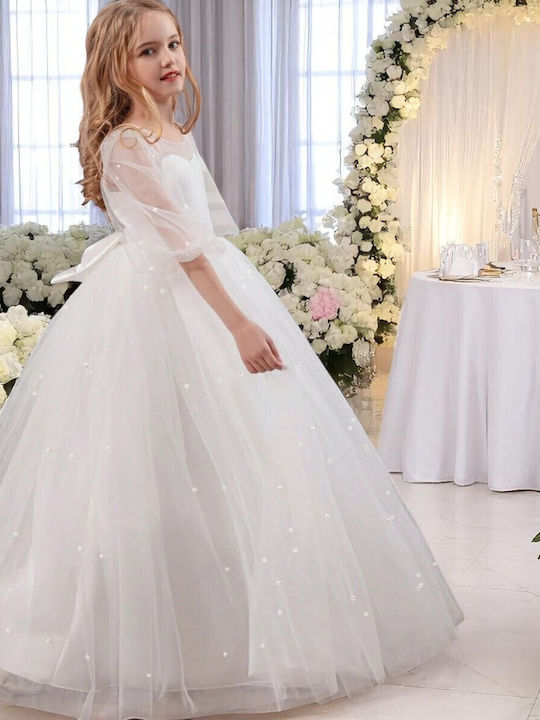 Rochie pentru Copii Mânecă lungă White