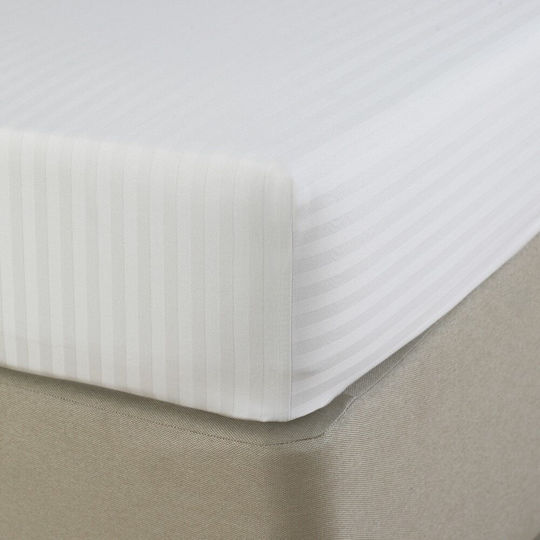 Kotonia Home Bettlaken Semi-Doppel mit Gummiband 120x200+20cm. White