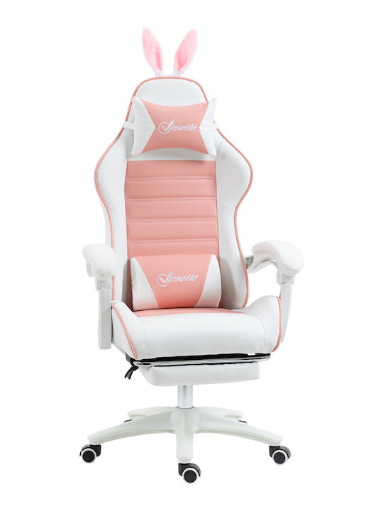 Vinsetto 921-621V00PK Gaming Chair with Footrest Pink