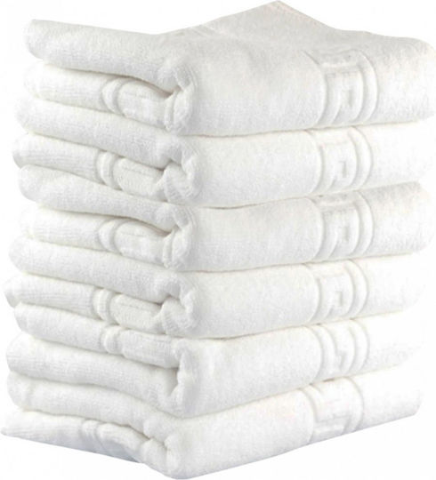 Kotonia Home Set 6 Prosoape De Hotel Pentru Față 90x50cm Albe Greutate 500gsm