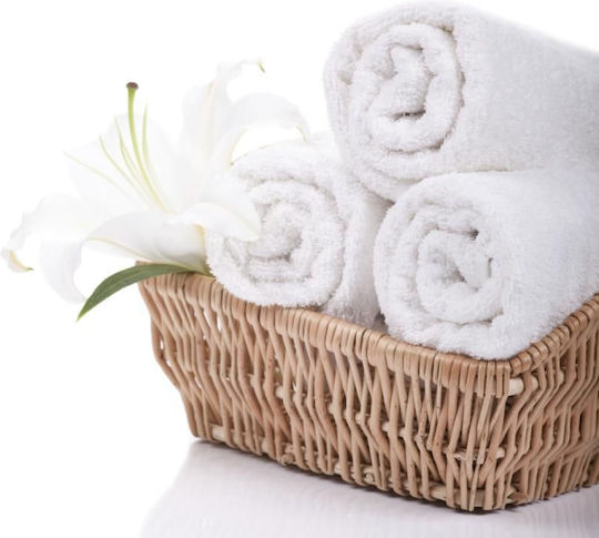 Kotonia Home Prosoape De Hotel Pentru Față 90x50cm Albă Greutate 450gsm