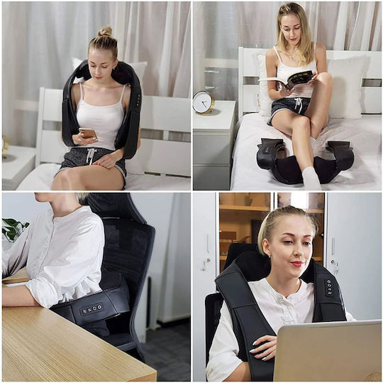 Massage Device Shiatsu for the Neck with Infrared Heat Black
