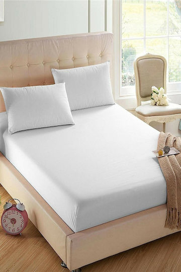 Kotonia Home Протектор за матрак Кинг Сайз Бял 180x200+20бр