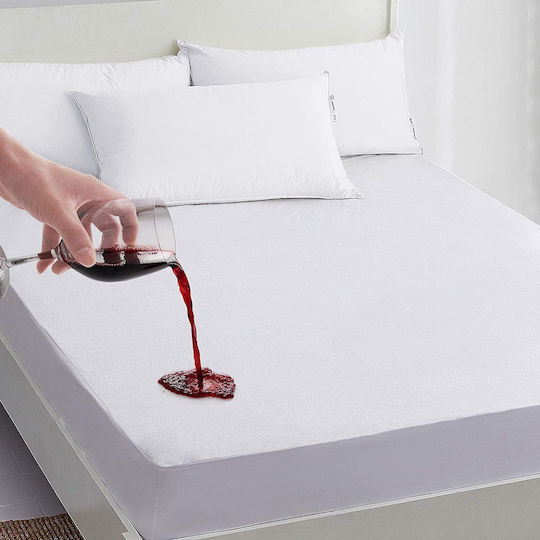 Kotonia Home Schutzauflage King Size Wasserdicht Weiß 180x200+35cm
