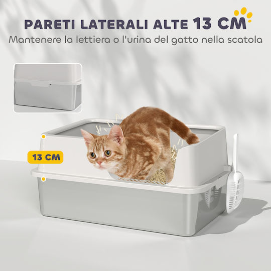 Pawhut Cat Basin Gray L60 x W40 x H28cm