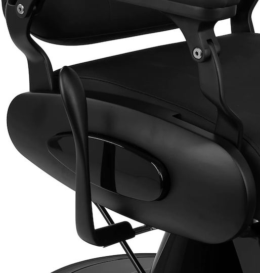 Barber Equipment Καρέκλα Κουρείου Μαύρη με Ρυθμιζόμενο Ύψος και Υδραυλική Ανύψωση