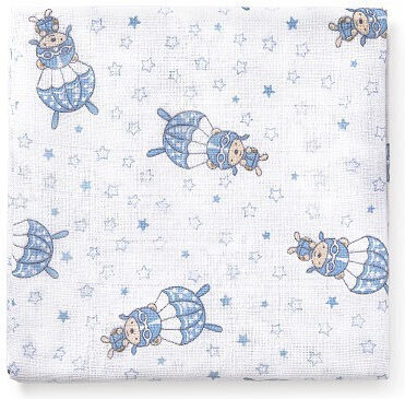 Interbaby Muslin Swaddle Wraps Blue 80x80cm. 3pcs