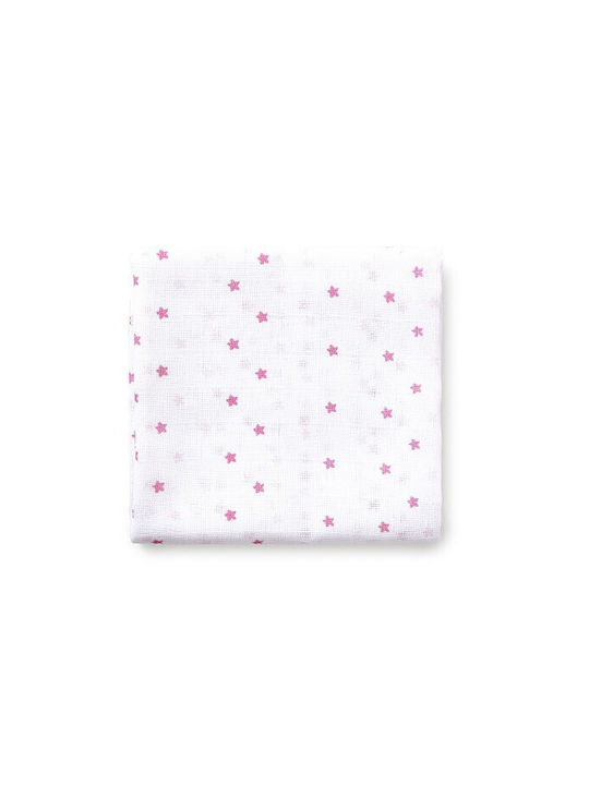 Interbaby Πάνες Αγκαλιάς από Μουσελίνα Ροζ 80x80εκ. 3τμχ