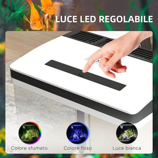 Pawhut Fish Aquarium Capacity 28lt with Lighting, Filter and 38x26x38cm Light Blue