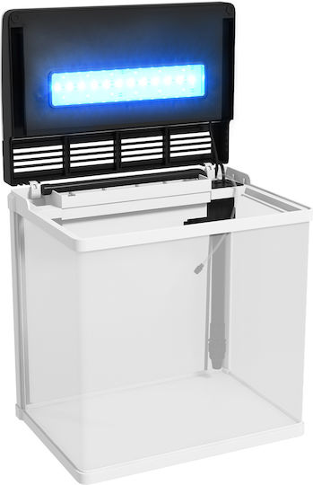 Pawhut Fish Aquarium Capacity 28lt with Lighting, Filter and 38x26x38cm Light Blue