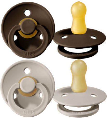 Pacifiers Rubber Brown for 0-6 months 2pcs