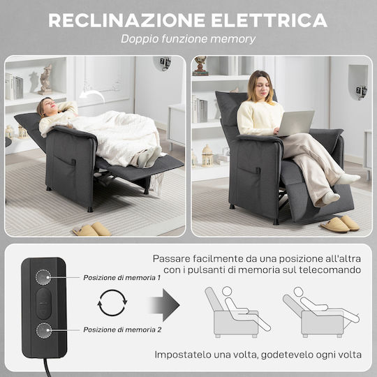 Fotoliu Relax cu Puf Întuneric 80x83x104cm