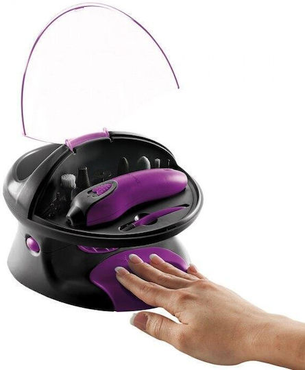 Manicure-pedicure Device Dom311a 2 Speeds 9 Accessories Black Purple